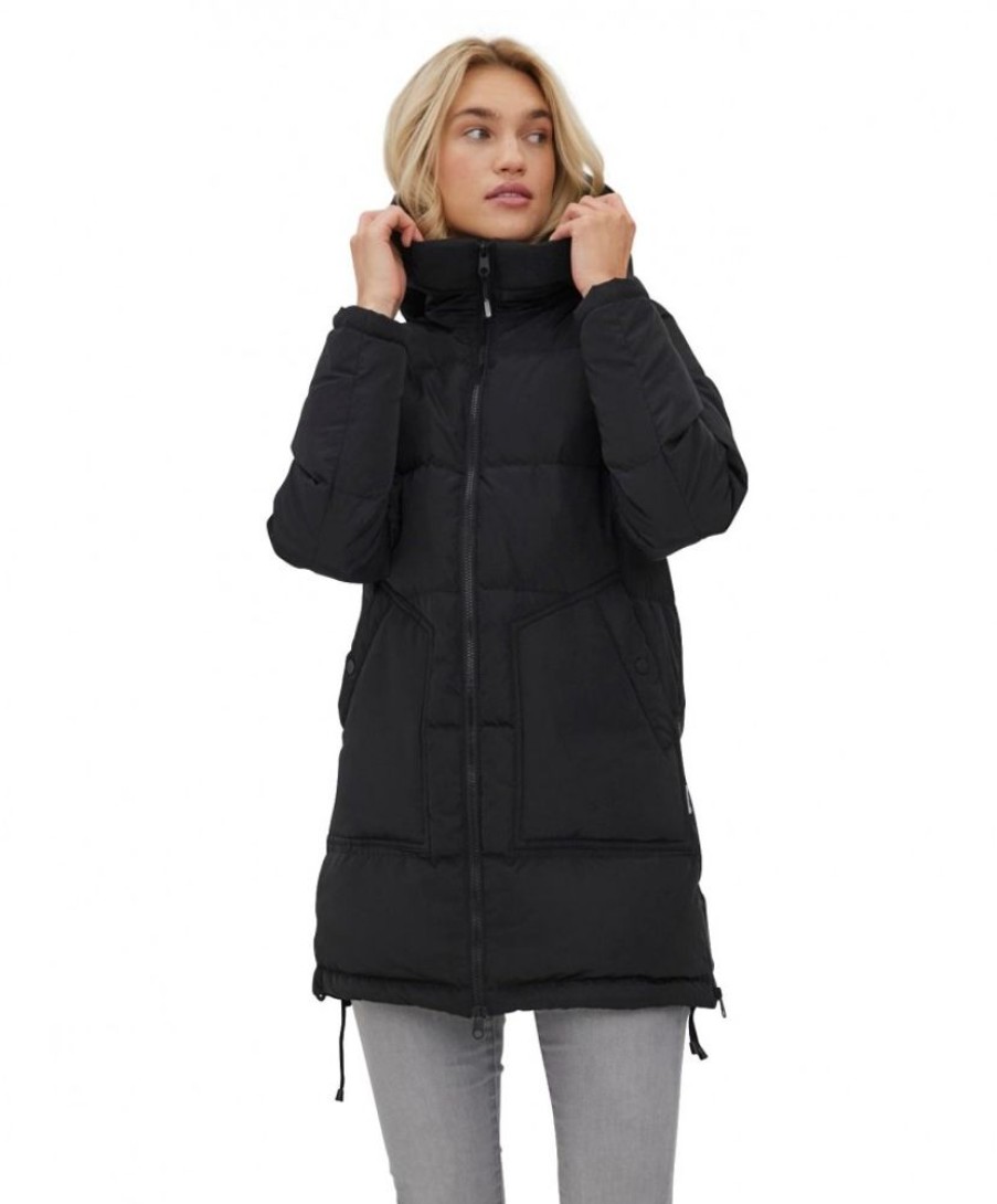 Damen Vero Moda Jacken | Vero Moda Kaputzenjacke Oslo In Schwarzer Langform