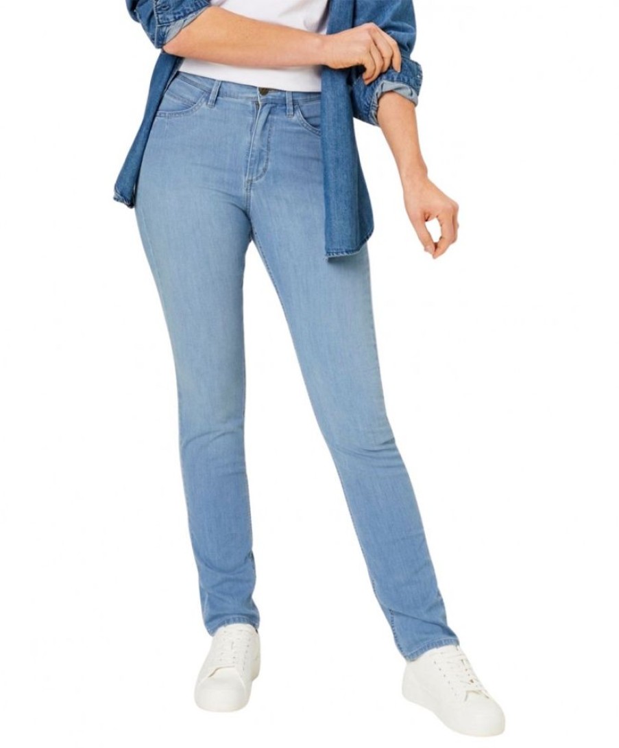 Damen Paddocks Slim Fit | Paddocks Jeans Pat Mit Hohem Bund In Hellblau