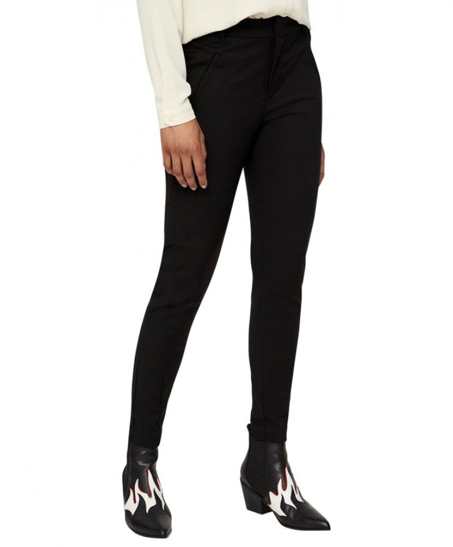 Damen Vero Moda Stoffhosen | Vero Moda Knochel-Hose Victoria In Schwarz | Jeans-Meile.De