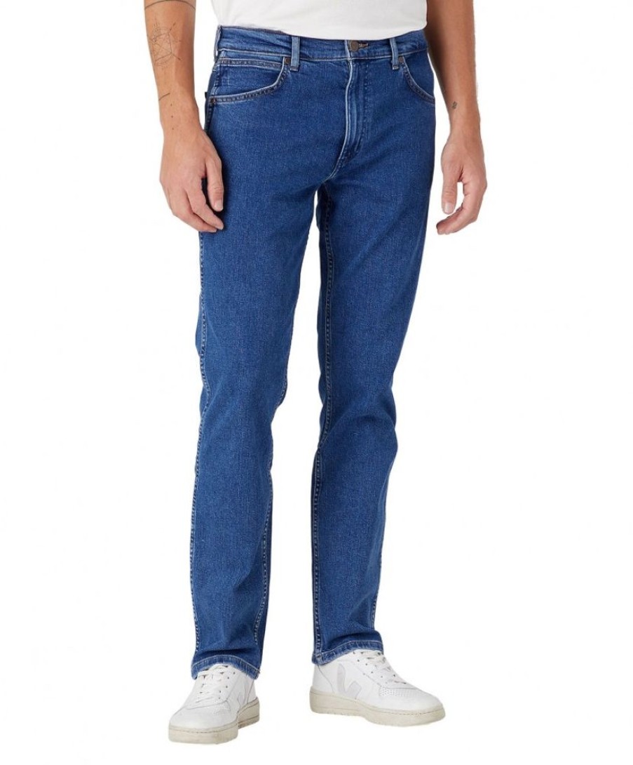 Herren Wrangler Regular Fit | Wrangler Greensboro Jeans Straight Fit In Stonewash