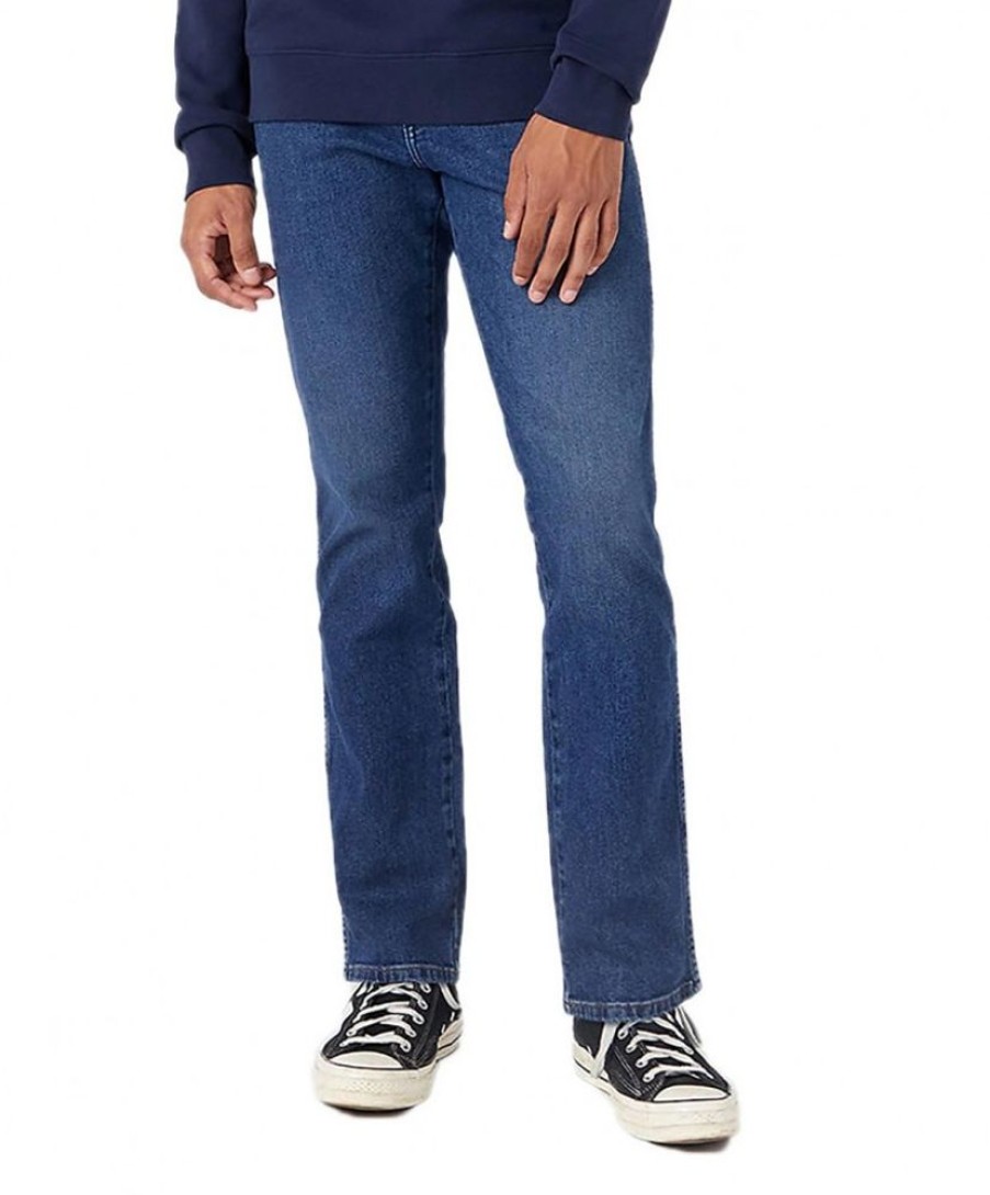 Herren Wrangler Regular Fit | Wrangler Texas Stretch Jeans Straight Fit In Mittelblau