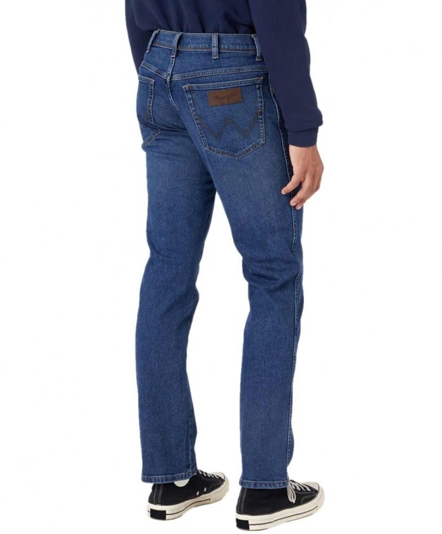 Herren Wrangler Regular Fit | Wrangler Texas Stretch Jeans Straight Fit In Mittelblau