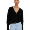 Damen Vero Moda Jacken | Vero Moda Strickjacke Lea Mit V-Ausschnitt In Schwarz