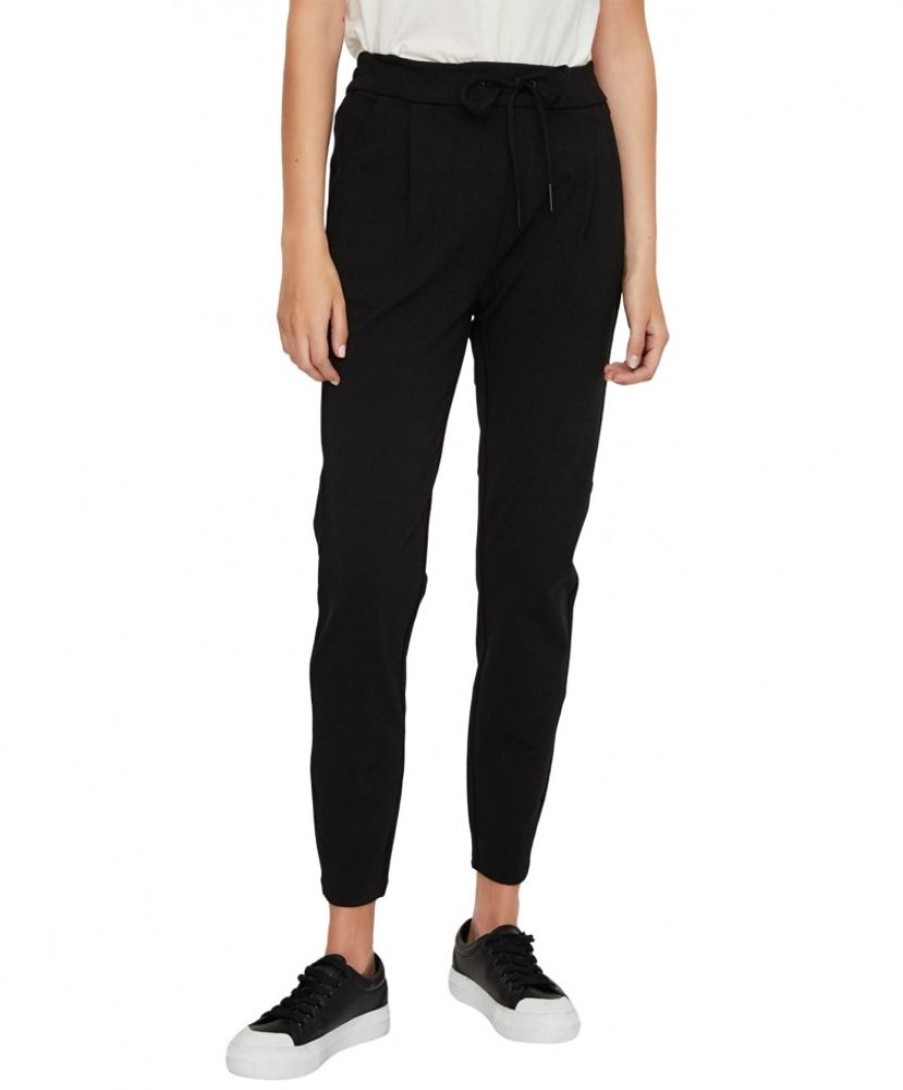 Damen Vero Moda Stoffhosen | Vero Moda Jogger Pants Eva Mit Bundfalten In Schwarz | Jeans-Meile.De