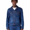 Herren Wrangler Jacken | Wrangler Jeansjacke Aus Reiner Baumwolle In Dunkelblau