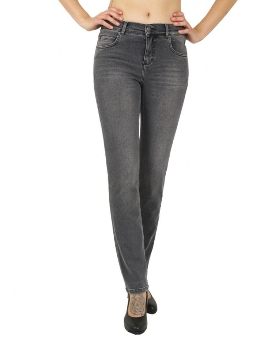 Damen Angels Straight Leg | Angels Jeans Straight Fit Cici In Grauem Grey Used