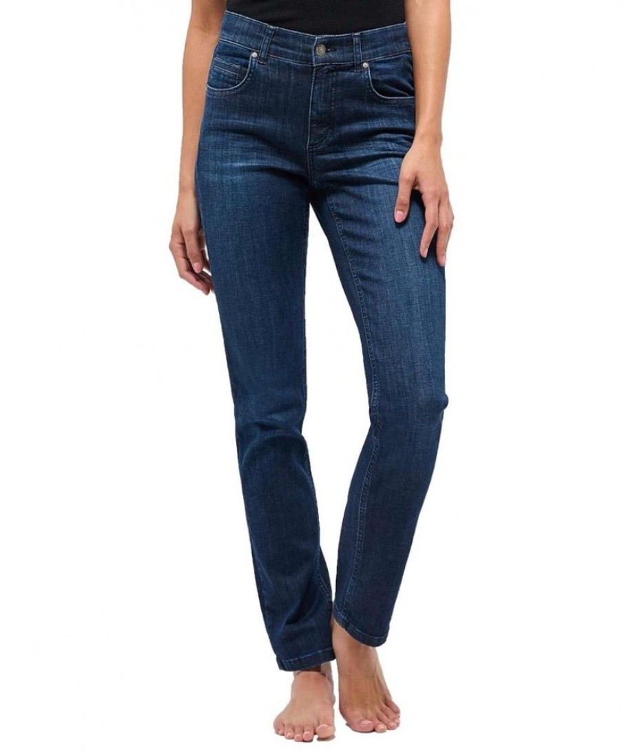 Damen Angels Straight Leg | Angels Cici Jeans Aus Candiani Denim In Dark Indigo