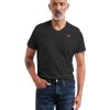 Herren Levis Shirts | Levis Herren T-Shirt V-Neck Housemark In Schwarz