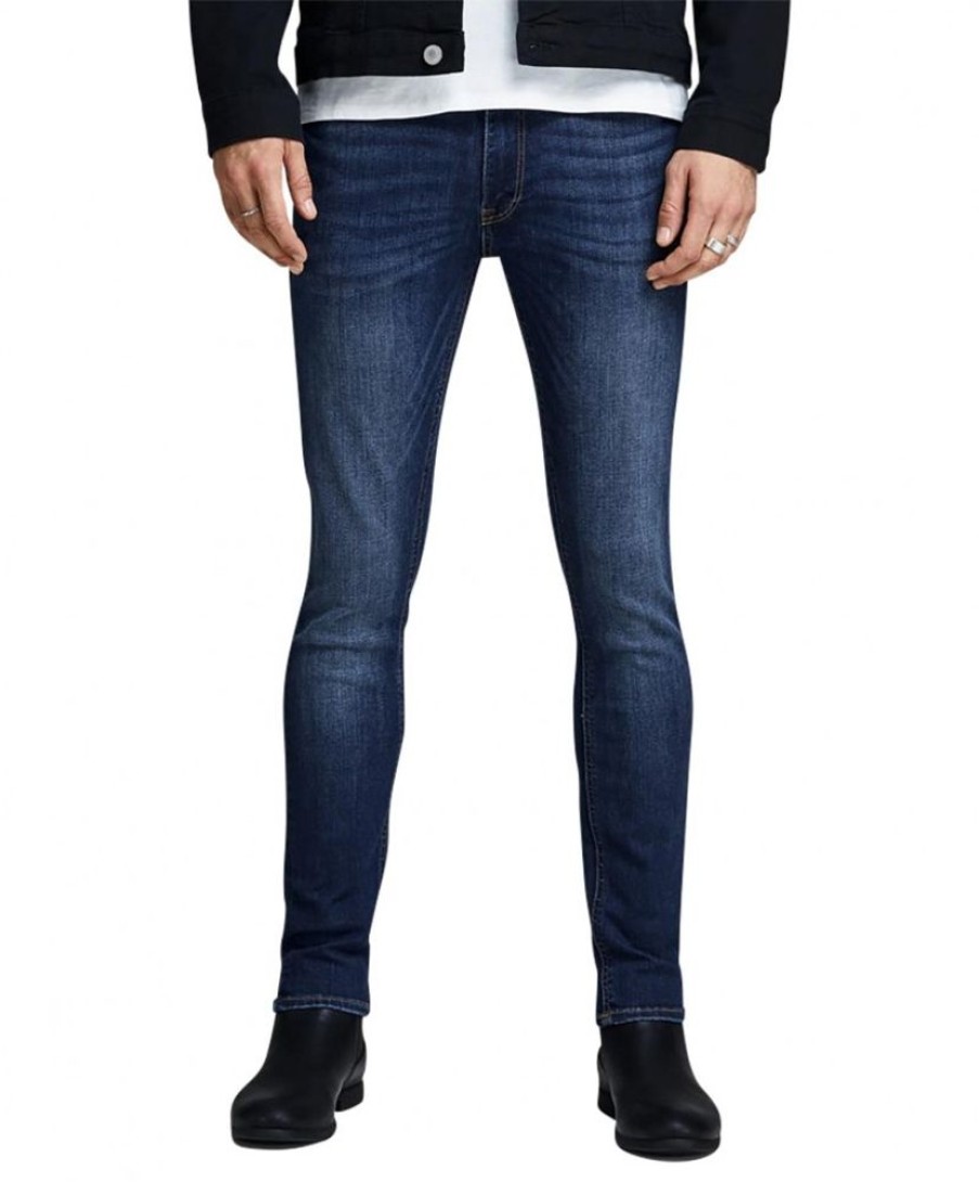 Herren Jack & Jones Skinny Fit | Jack & Jones Jeans Skinny Fit Liam Dunklem Used-Look