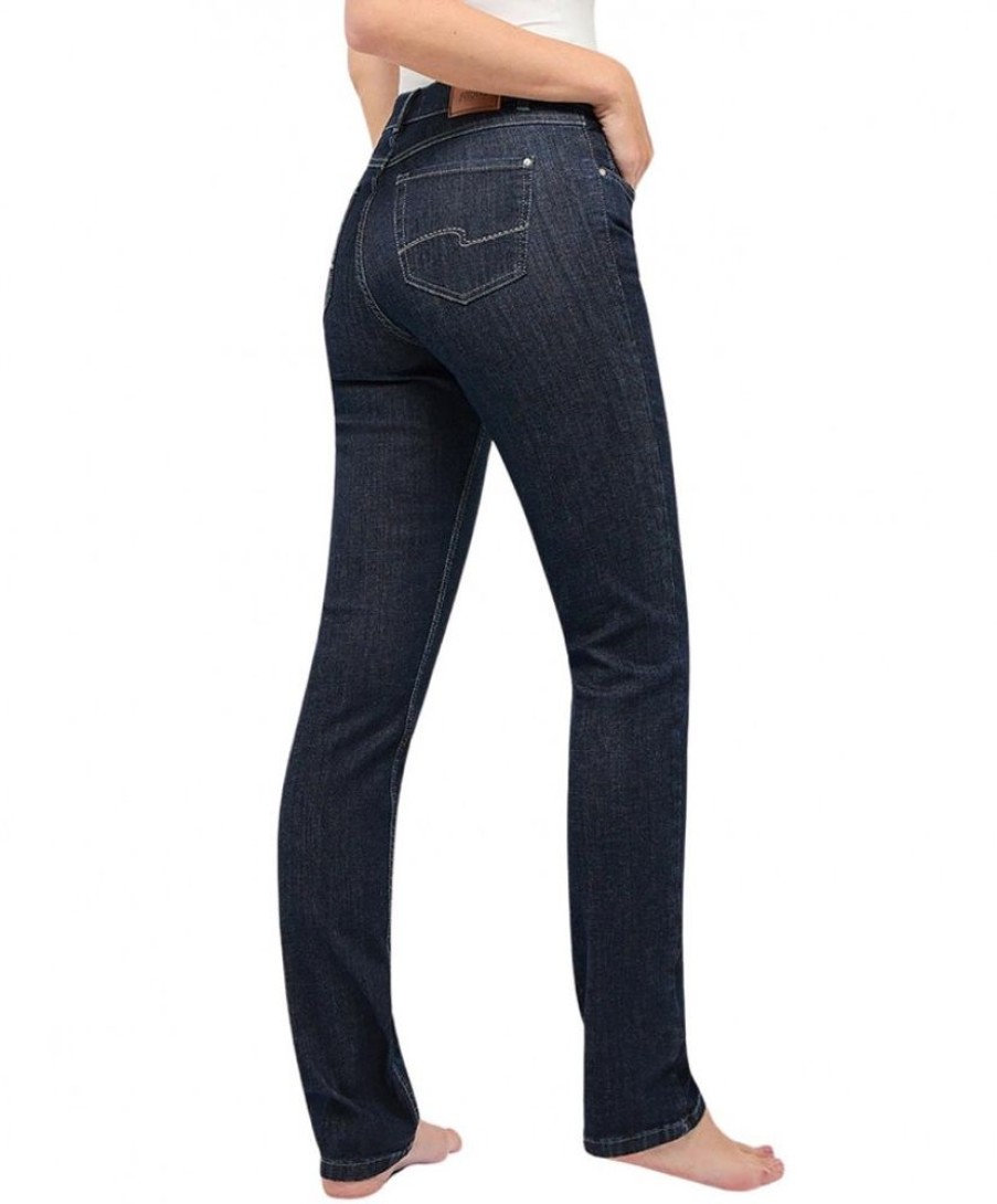 Damen Angels Straight Leg | Angels Jeans Cici Aus Sportiven Denim In Dark Indigo