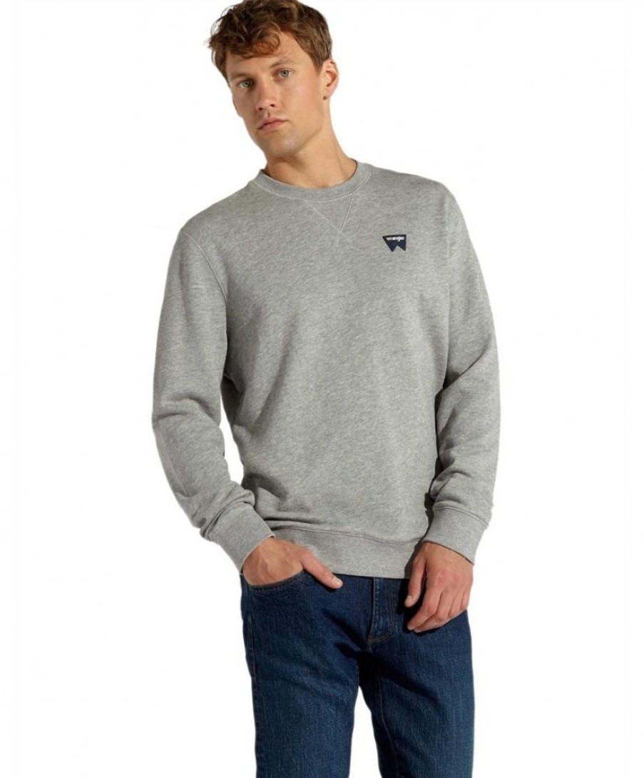 Herren Wrangler Pullover | Wrangler - Grauer Pullover Im Normaler Form