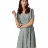 Damen Vero Moda Kleider | Vero Moda Sommerkleid Alba Mit Muster In Hellgrun