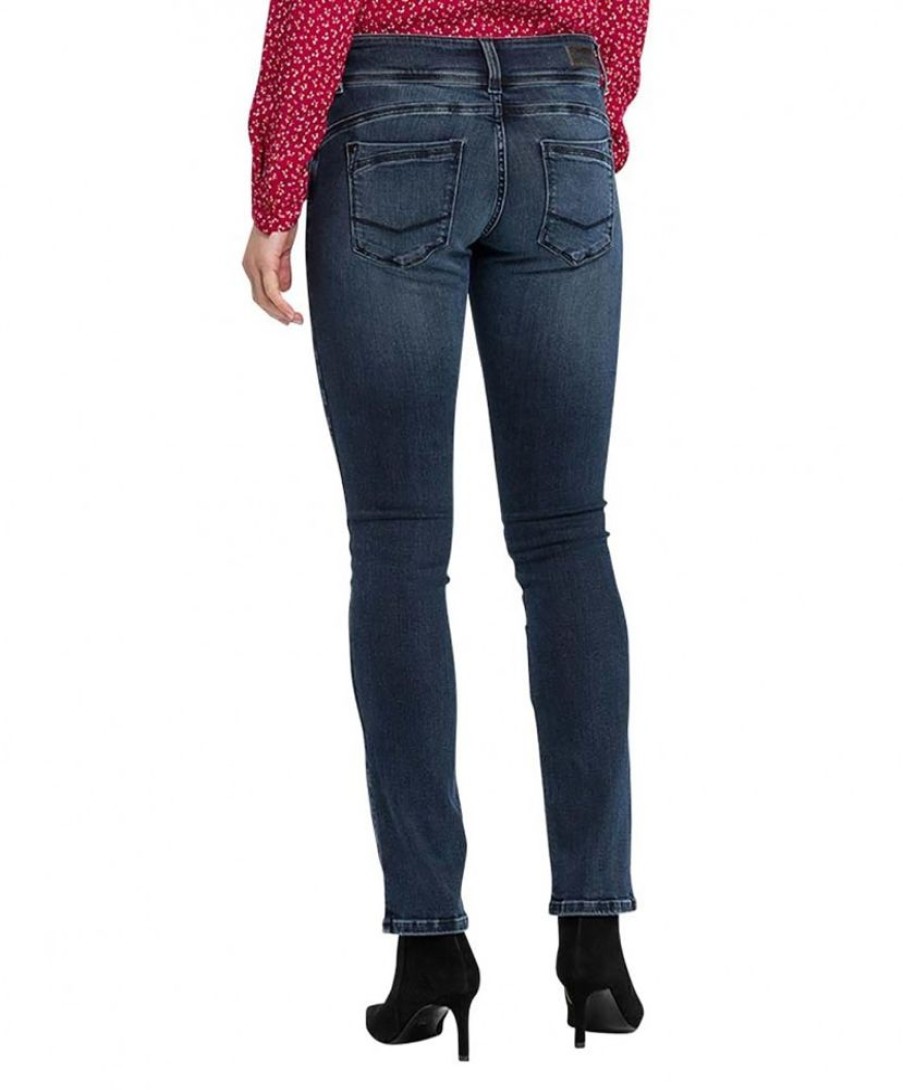 Damen Cross Regular | Cross Jeans Regular Fit Loie In Blue Black Mit Doppelknopf