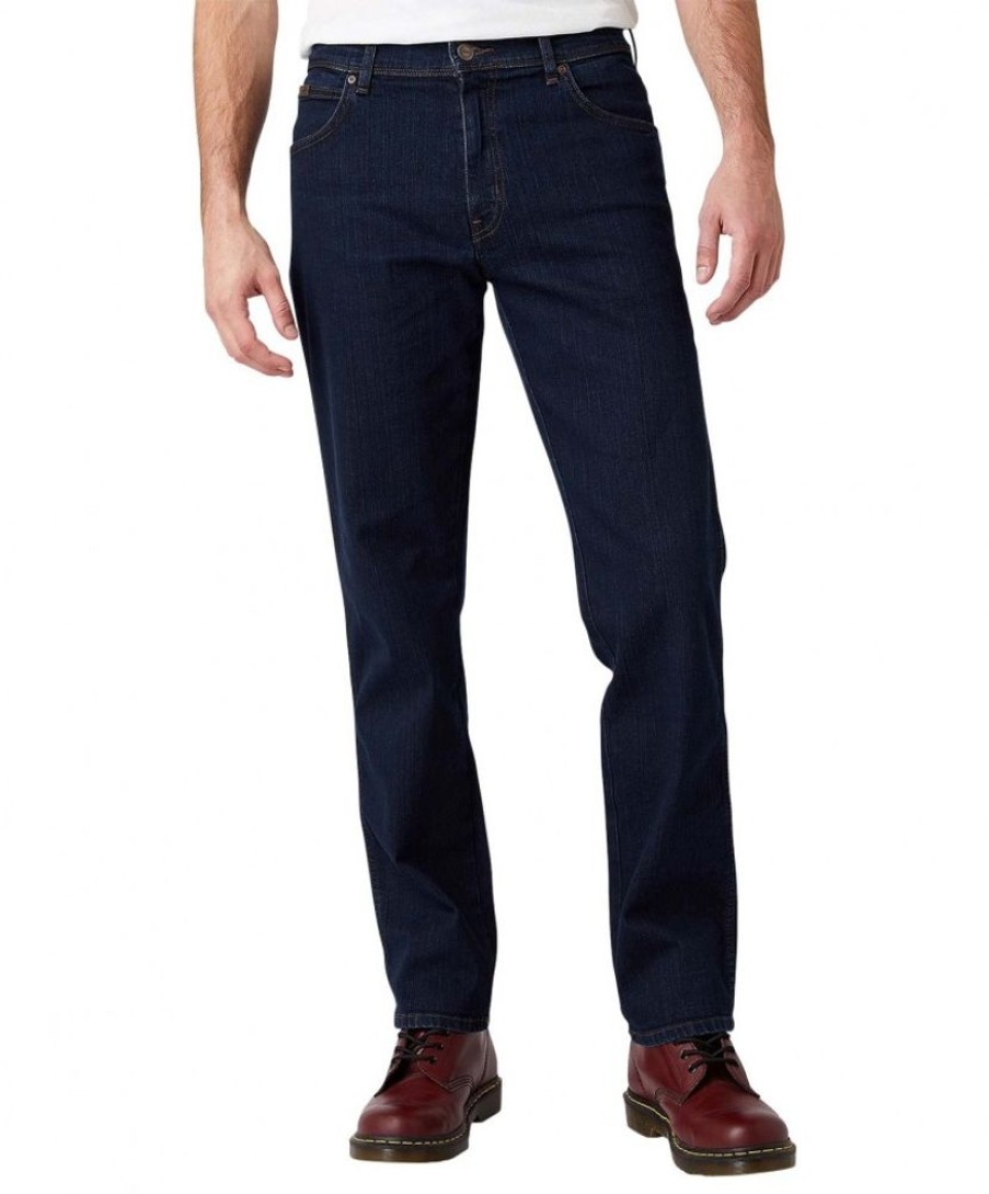 Herren Wrangler Regular Fit | Wrangler Texas Stretch Blue Black W121 75 001