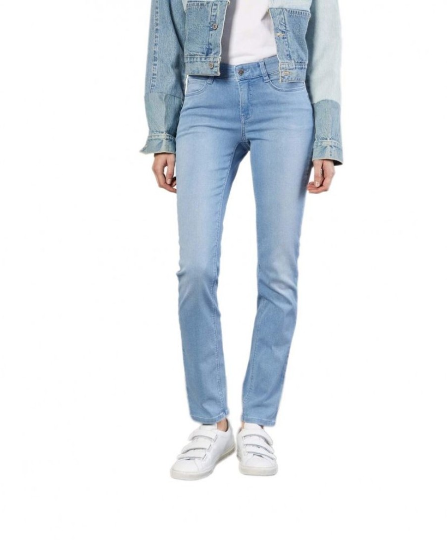 Damen MAC Straight Leg | Mac Dream Jeans - Gerade Silhouette In Bleached Blue Waschung