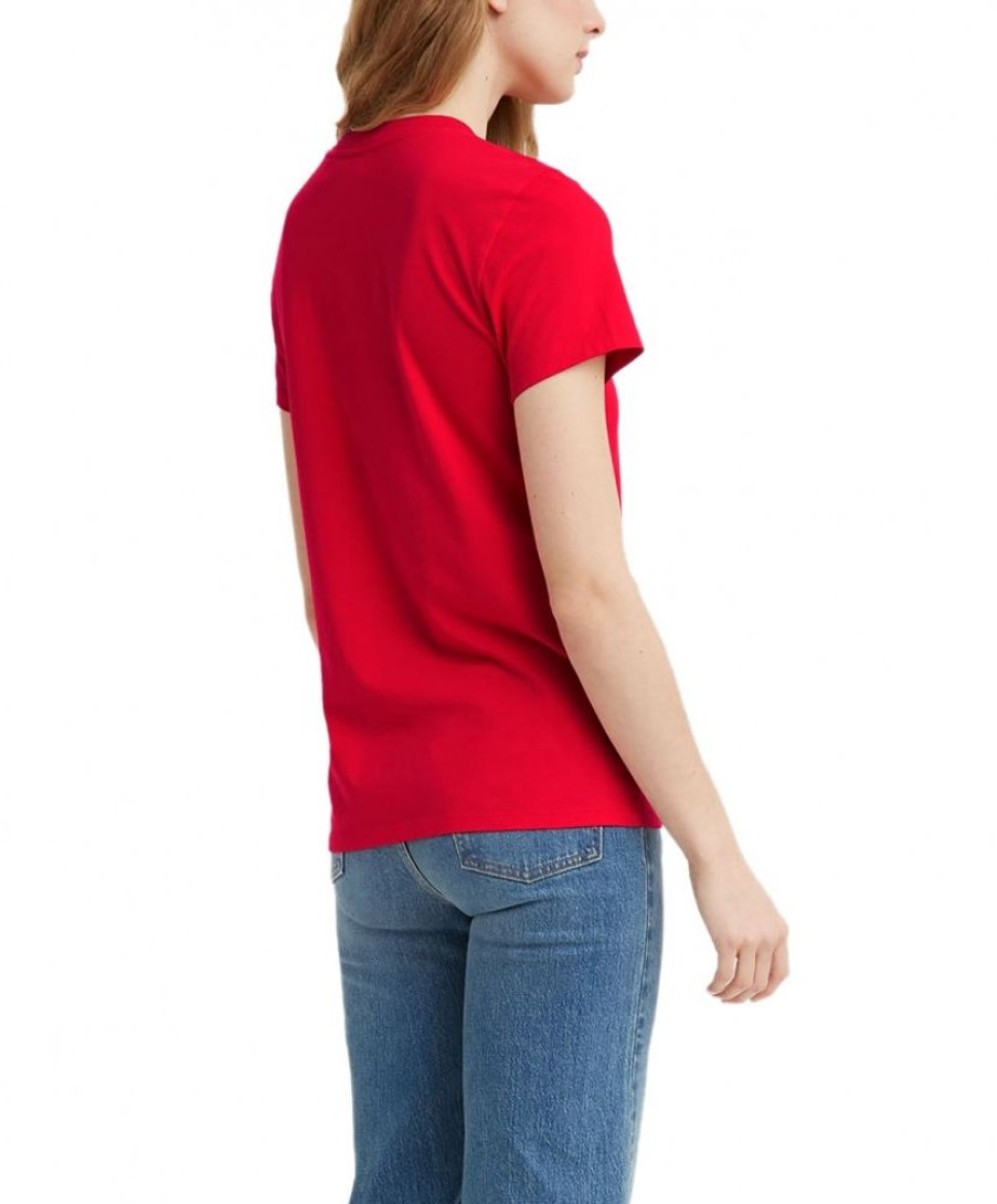 Damen Levis Shirts | Levi'S T-Shirt Perfect Tee In Poppy Red Mit Mini-Logo