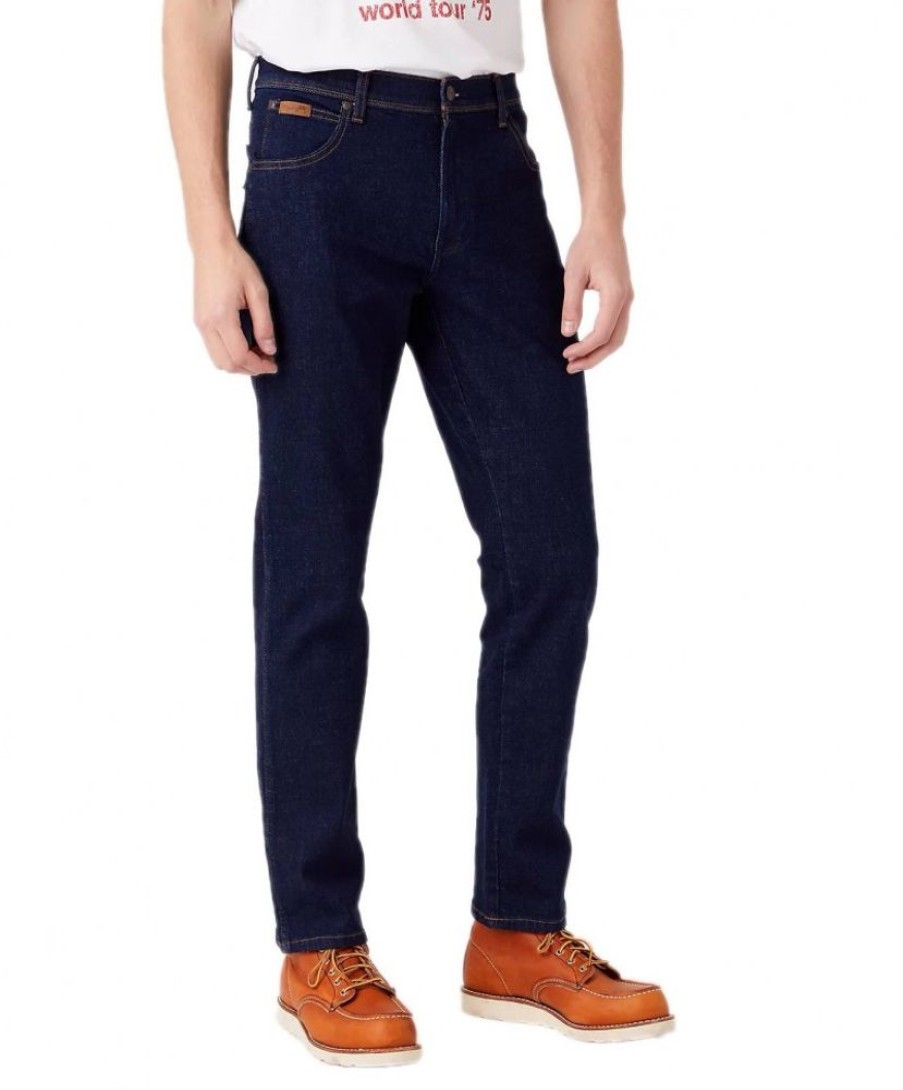 Herren Wrangler Slim Fit | Wrangler Texas Slim Jeans In Dunklem Rinsewash