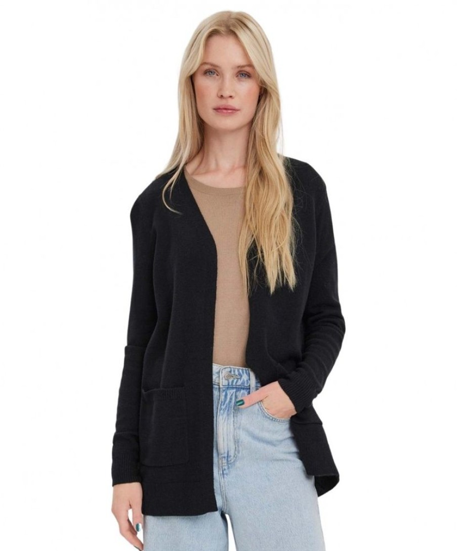 Damen Vero Moda Jacken | Vero Moda Cardigan Lillie Mit V-Auschnitt In Schwarz