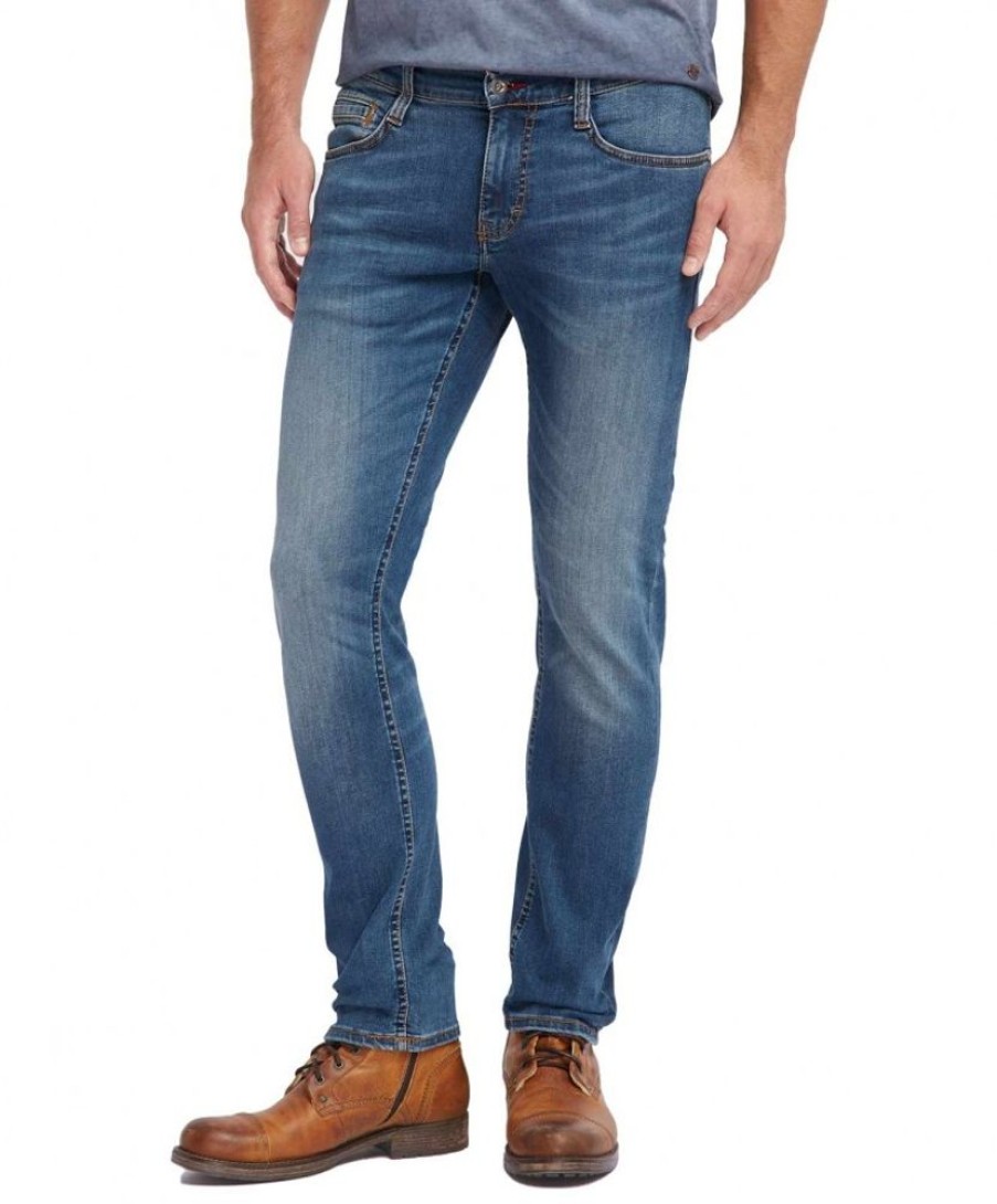 Herren Mustang Tapered | Mustang Oregon Tapered Jeans In Stone Washed