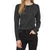 Damen Vero Moda Pullover | Vero Moda Doffy - Schwarzer Strickpullover Mit Rundhals