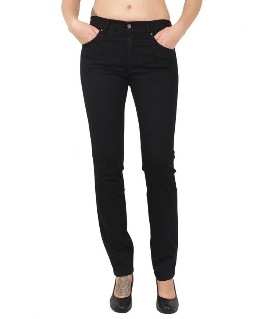 Damen Angels Straight Leg | Angels Cici - Schwarze Jeanshose Mit Geradem Bein