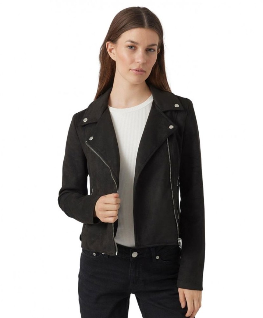 Damen Vero Moda Jacken | Vero Moda Jacke In Schwarz Und Im Biker Style