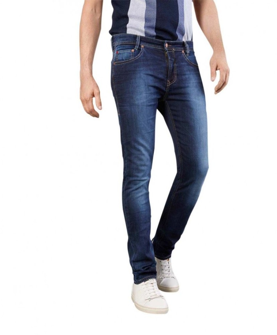 Herren MAC Regular Fit | Mac Jog‘N Jeans Aus Sweat Denim In Blauem Dark Authentic