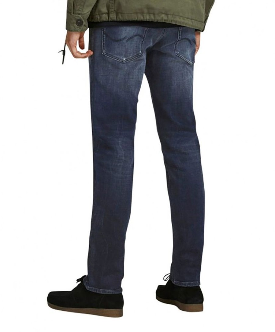 Herren Jack & Jones Slim Fit | Jack & Jones Jeans Slim Straight-Fit Tim In Blue Used