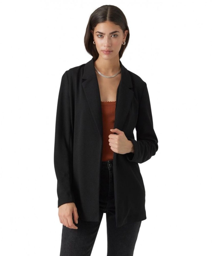 Damen Vero Moda Jacken | Vero Moda Blazer Livia Extra Lang In Schwarz