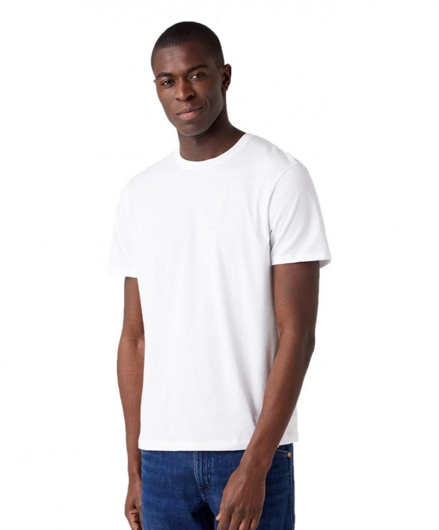 Herren Wrangler Shirts | Wrangler T-Shirt Tee In Weis Im 2 Vorteilspack