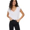 Damen Vero Moda Shirts | Vero Moda T-Shirt Filli Mit V-Ausschnitt In Weis