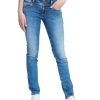 Damen Cross Regular | Cross Jeans Regular Fit Loie In Blau Mit Doppelknopf