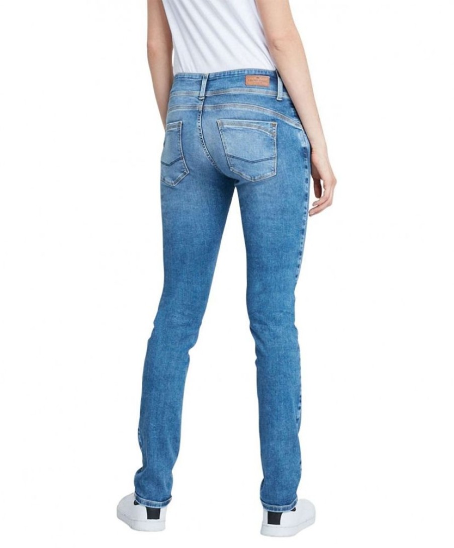 Damen Cross Regular | Cross Jeans Regular Fit Loie In Blau Mit Doppelknopf