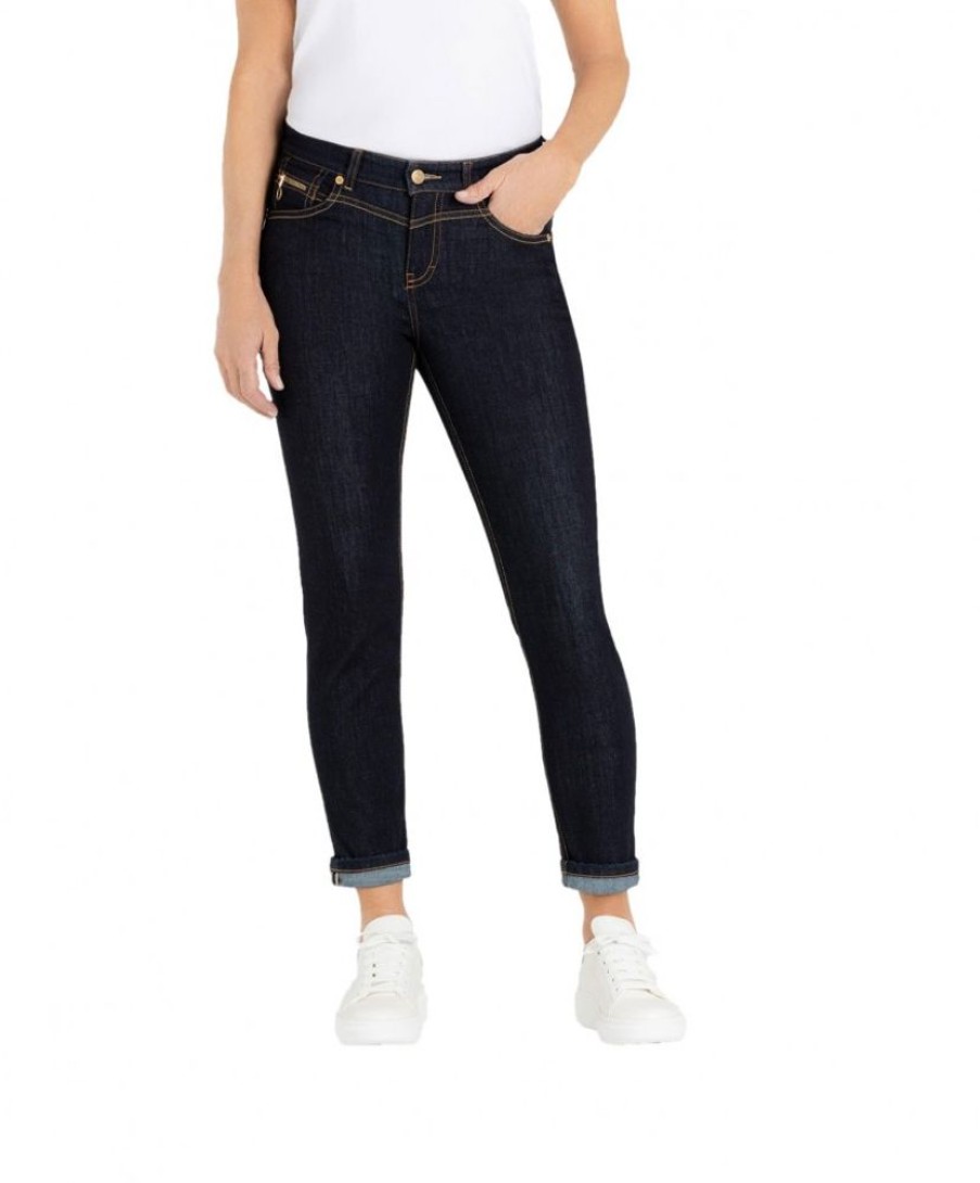 Damen MAC Slim Fit | Mac Jeans Straight Fit Rich Slim In Dunklem Rinsed