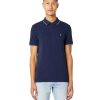 Herren Wrangler Shirts | Wrangler Shirt Pique Polo In Blauem Classic-Navy