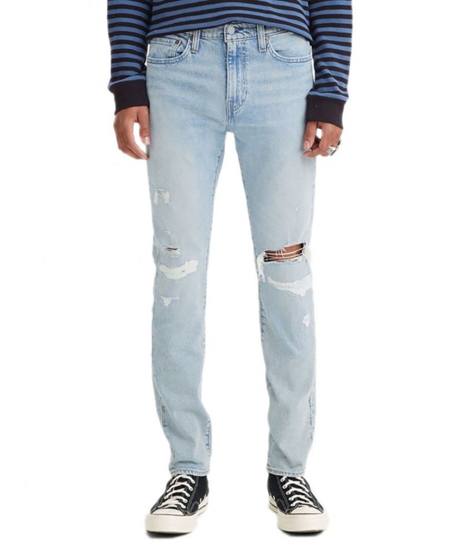 Herren Levis Skinny Fit | Levis 510 Skinny Fit Jeans In Hellblau Mit Destroyed Effekten