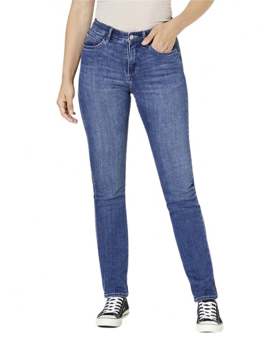 Damen Paddocks Slim Fit | Paddock'S Pat Jeans Aus Soft Denim In Mittelblau