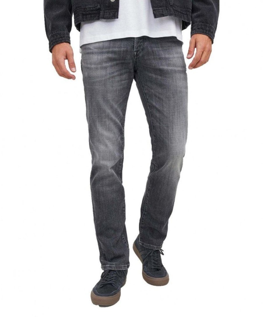 Herren Jack & Jones Slim Fit | Jack & Jones Tim Jeans Slim Straight Fit In Grauer Optik