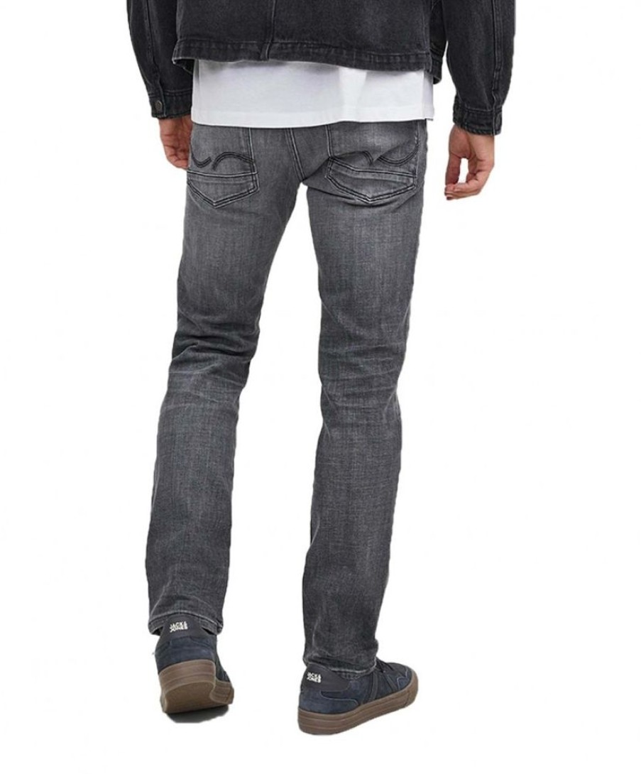 Herren Jack & Jones Slim Fit | Jack & Jones Tim Jeans Slim Straight Fit In Grauer Optik