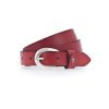 Damen Mustang Gurtel | Mustang Damen Ledergurtel In Rot Mit Metall-Logo