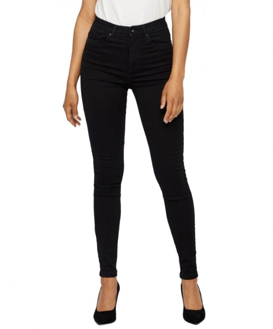 Damen Vero Moda Skinny | Vero Moda Schwarze High Waist Jeans Sophia Im Skinny Fit