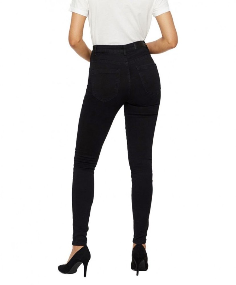 Damen Vero Moda Skinny | Vero Moda Schwarze High Waist Jeans Sophia Im Skinny Fit