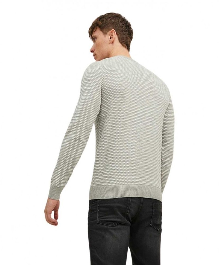 Herren Jack & Jones Pullover | Jack & Jones Pullover Atlas Mit Rundhals In Hellgrau