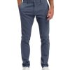 Herren Cross Chinohosen | Cross Chino-Hose Im Tapered Fit In Blauer Struktur-Optik