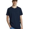 Herren Jack & Jones Shirts | Jack & Jones Bio Baumwolle T Shirt Basher Tee In Dunkelblau