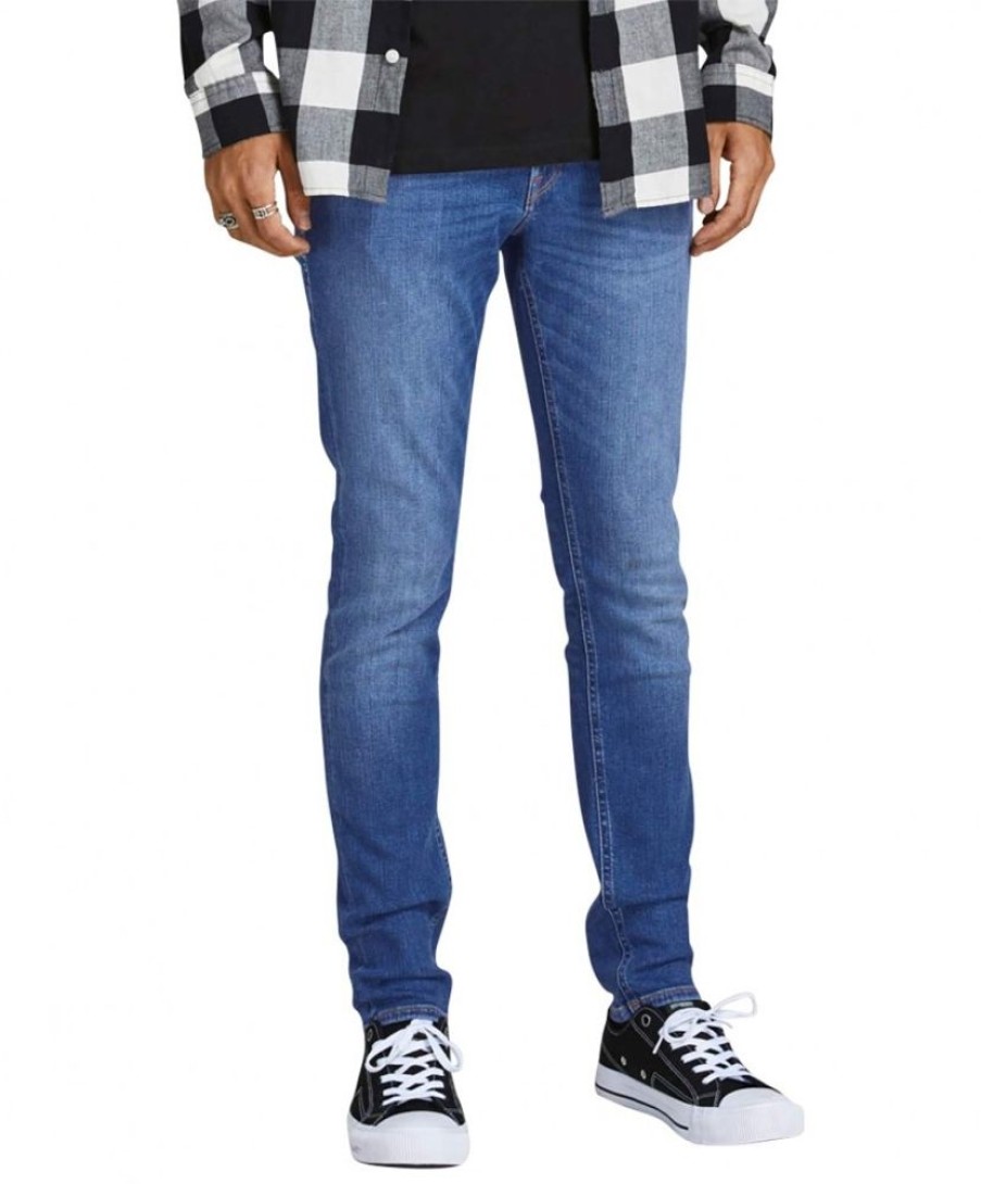 Herren Jack & Jones Skinny Fit | Jack & Jones Jeans Skinny Fit Liam In Mittelblauem Used