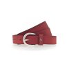 Damen Mustang Gurtel | Mustang Ledergurtel In Stilvollen Rot Und Abgerundeter Schliese