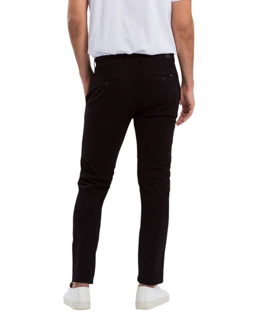 Herren Cross Chinohosen | Cross Chino-Hose Im Tapered Fit In Schwarzem Black