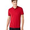 Herren Wrangler Shirts | Wrangler Shirt Pique Polo In Rot Mit Kleinem Logo