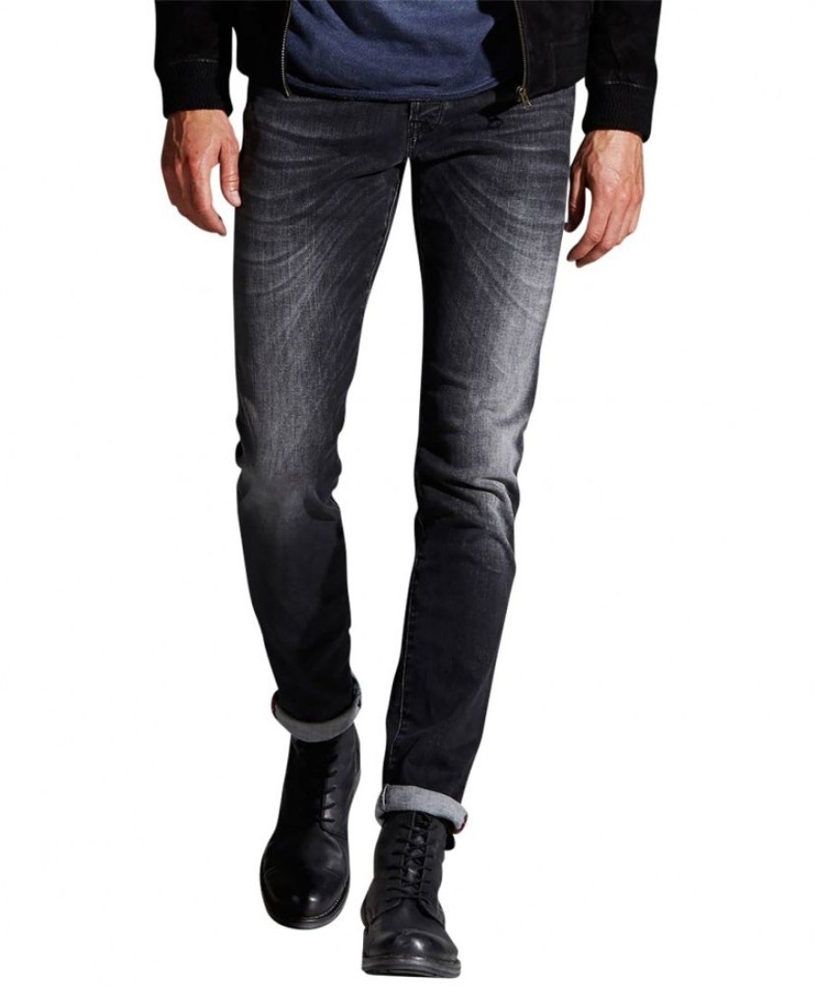 Herren Jack & Jones Slim Fit | Jack & Jones Jeans Slim Fit Glenn In Black Vintage-Look